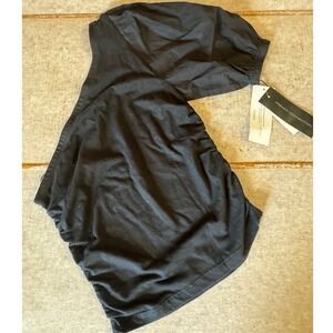 French Connection One Shoulder Puff Sleeve Top Women's XXS‎ Black NWT